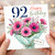 92nd Birthday Card, Floral Bouquet Happy Birthday Card With Love