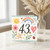 43rd Birthday Card, Cute Watercolour Floral Rainbow Design
