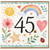 45th Birthday Card, Cute Watercolour Rainbow and Hearts Design