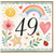 49th Birthday Card, Watercolour Rainbow Sun and Flowers
