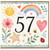 57th Birthday Card, Watercolour Floral Rainbow Design