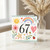 67th Birthday Card, Cute Watercolour Rainbow and Floral Design