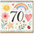 70th Birthday Card, Colourful Rainbow Floral Design