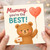 Mummy You're the Best Cute Teddy Bear Heart Balloon Thank You Card for Mum from Son or Daughter