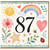 87th Birthday Card, Watercolour Rainbow Sun and Hearts Card