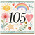 105th Birthday Card, Cute Watercolour Rainbow and Floral Design