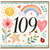 109th Birthday Card, Watercolour Rainbow Sun and Floral Design