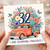 32nd Birthday Card, Floral Vintage Truck and Blooming Fabulous Design