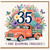 35th Birthday Card, Blooming Fabulous Floral Truck Card