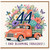 44th Birthday Card, And Blooming Fabulous Floral Vintage Truck Card