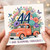 44th Birthday Card, And Blooming Fabulous Floral Vintage Truck Card