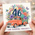 46th Birthday Card, Blooming Fabulous Floral Vintage Truck Card