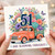 51st Birthday Card, And Blooming Fabulous Floral Truck Card