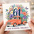 61st Birthday Card, Full of Joy and Blooming Fabulous Floral Truck Card