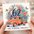 62nd Birthday Card, And Blooming Fabulous Vintage Floral Truck Card
