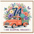 74th Birthday Card, And Blooming Fabulous Floral Truck Card