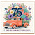 75th Birthday Card, Floral Vintage Truck And Blooming Fabulous Greeting Card
