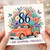 86th Birthday Card, Floral Vintage Truck Full of Joy and Blooming Fabulous Card