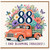 88th Birthday Card, Floral Vintage Truck and Blooming Fabulous Design