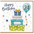 24th Birthday Card, Happy Birthday with Gifts and Balloon