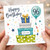 96th Birthday Card, Happy Birthday With Love Gift Box and Balloon Design