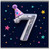 7th Birthday Card, Number 7 Party Card