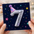 7th Birthday Card, Number 7 Party Card