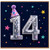 14th Birthday Card, Party Hat Number 14 Card