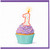 1st Birthday Card, Cupcake Candle Design