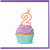 2nd Birthday Card, Cupcake Candle Design