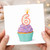 6th Birthday Card, Cupcake and Candle Design