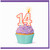 14th Birthday Card, Cute Cupcake Candle Design