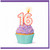 16th Birthday Card, Cupcake Candle Design