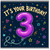 3rd Birthday Card, It's Your Birthday Balloon Design