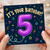 5th Birthday Card, Colourful Kids Birthday Card with Number 5 Balloon