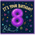 8th Birthday Card, It's Your Birthday Balloon Design