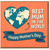 Best Mum in the World Mother's Day Card - Heart-Shaped World Map, Happy Mother's Day Ribbon, Cute Heartfelt Card for Mum