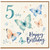 5th Birthday Card, 5 Today Happy Birthday Butterfly Card