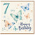 7th Birthday Card, Butterfly Happy Birthday Card
