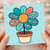 Step-Mum Mother's Day Card - Cute Potted Flower Illustration with 'Happy Mother's Day' Petals