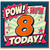 8th Birthday Card, Pow! You're 8 Today Comic Style Birthday Card