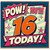 16th Birthday Card, You're 16 Today Comic Style Card
