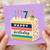 7th Birthday Card, Happy Birthday Cake Design