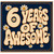 6th Birthday Card, 6 Years of Awesome Retro Daisy Birthday Card