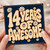 14th Birthday Card, 14 Years of Awesome Retro Daisy Card
