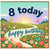 8th Birthday Card, Happy Birthday Floral Butterfly Card