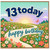 13th Birthday Card, Happy Birthday Floral Butterfly Design