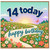 14th Birthday Card, Happy Birthday Floral Meadow Design