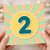 2nd Birthday Card, Retro Number 2 Birthday Card