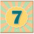 7th Birthday Card, Retro Pastel Sunburst Number 7 Birthday Card